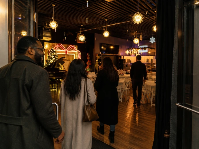 Guests gathering for an evening event at Spot 586 in Warren, Michigan